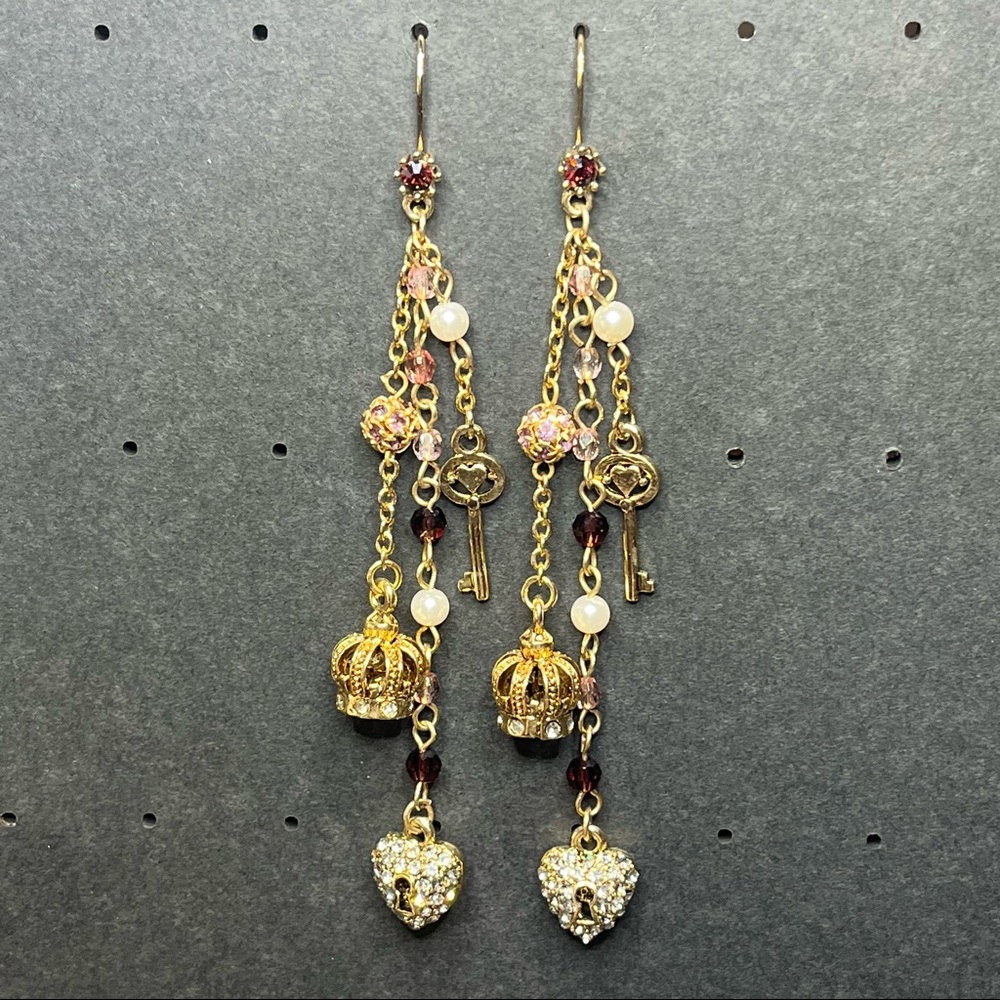 R. J. Graziano Heart Crown Key Earrings